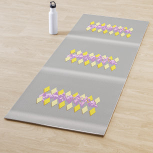 Diamantpatronen met paarse kunstafbeeldingen yogamat