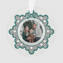 Diamantpatroon Acrylic Kerstornament met Foto Ornament