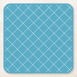 Diamantpatroon Aqua Kartonnen Onderzetters