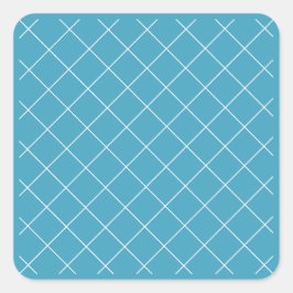 Diamantpatroon Aqua Vierkante Sticker