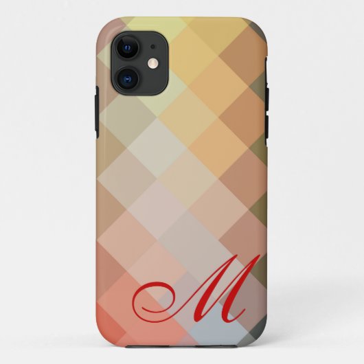 diamantpatroon en monogram 12 Case-Mate iPhone case (Achterkant)