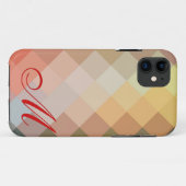 diamantpatroon en monogram 12 Case-Mate iPhone case (Achterkant (horizontaal))