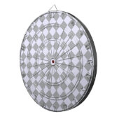 Diamantpatroon in grijs en lavendel dartbord (Voorkant Rechts)