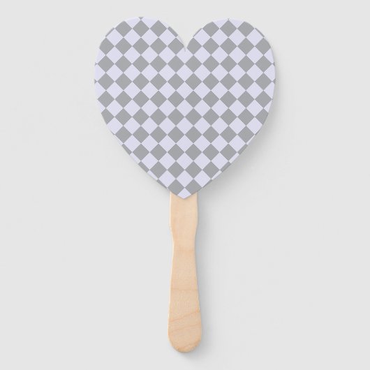Diamantpatroon in grijs en lavendel handwaaier (Voorkant)