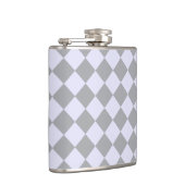 Diamantpatroon in grijs en lavendel heupfles (Rechts)