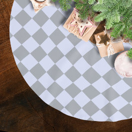 Diamantpatroon in grijs en lavendel kerstboom rok