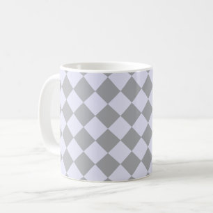 Diamantpatroon in grijs en lavendel koffiemok