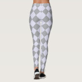 Diamantpatroon in grijs en lavendel leggings (Achterkant)