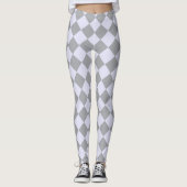 Diamantpatroon in grijs en lavendel leggings (Voorkant)
