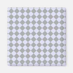 Diamantpatroon in grijs en lavendel magneet