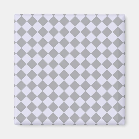 Diamantpatroon in grijs en lavendel magneet (Voorkant)
