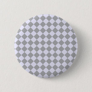 Diamantpatroon in grijs en lavendel ronde button 5,7 cm