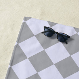 Diamantpatroon in grijs en lavendel strandlaken