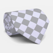 Diamantpatroon in grijs en lavendel stropdas (Opgerold)