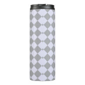 Diamantpatroon in grijs en lavendel thermosbeker (Achterkant)