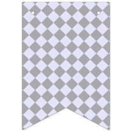 Diamantpatroon in grijs en lavendel vlaggetjes