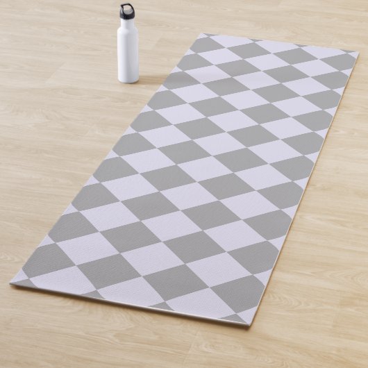 Diamantpatroon in grijs en lavendel yogamat (In situ)