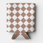 Diamantpatroon in wit en Mocha Mousse Blikjeskoeler (Voorkant)