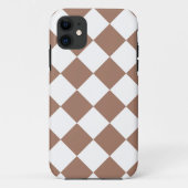 Diamantpatroon in wit en Mocha Mousse Case-Mate iPhone Case (Achterkant)