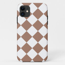 Diamantpatroon in wit en Mocha Mousse Case-Mate iPhone Case