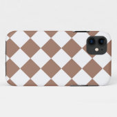 Diamantpatroon in wit en Mocha Mousse Case-Mate iPhone Case (Achterkant (horizontaal))
