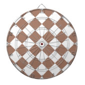 Diamantpatroon in wit en Mocha Mousse Dartbord (Voorkant)