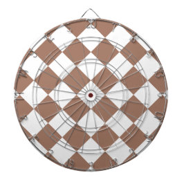 Diamantpatroon in wit en Mocha Mousse Dartbord