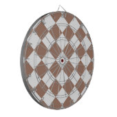 Diamantpatroon in wit en Mocha Mousse Dartbord (Voorkant Links)
