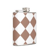 Diamantpatroon in wit en Mocha Mousse Heupfles (Rechts)