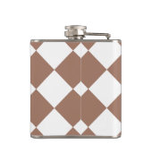 Diamantpatroon in wit en Mocha Mousse Heupfles (Achterkant)