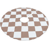 Diamantpatroon in wit en Mocha Mousse Kerstboom Rok (Gekanteld)