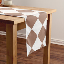 Diamantpatroon in wit en Mocha Mousse