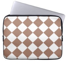 Diamantpatroon in wit en Mocha Mousse
