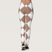 Diamantpatroon in wit en Mocha Mousse Leggings (Achterkant)