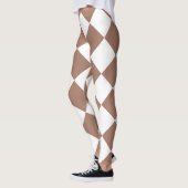 Diamantpatroon in wit en Mocha Mousse Leggings (Links)