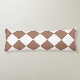 Diamantpatroon in wit en Mocha Mousse Lichaamskussen