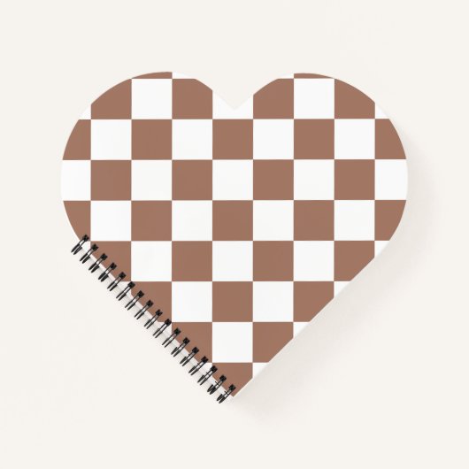 Diamantpatroon in wit en Mocha Mousse Notitieboek (Voorkant)