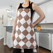Diamantpatroon in wit en Mocha Mousse Schort