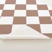 Diamantpatroon in wit en Mocha Mousse Sherpa Deken (3/4)