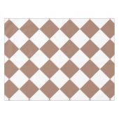 Diamantpatroon in wit en Mocha Mousse Tafelkleed (Voorkant (Horizontaal))