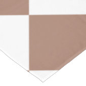 Diamantpatroon in wit en Mocha Mousse Tafelkleed (Gekanteld)