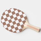 Diamantpatroon in wit en Mocha Mousse Tafeltennisbatje (Zijkant)