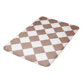 Diamantpatroon in Witte en Mocca Mousse Badmat (Gekanteld)