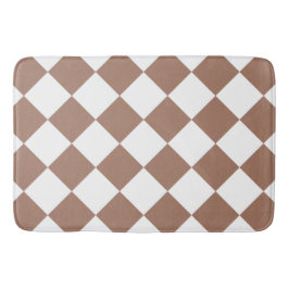 Diamantpatroon in Witte en Mocca Mousse Badmat