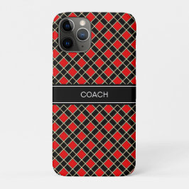 Diamantpatroon in zwart en rood Case-Mate iPhone case