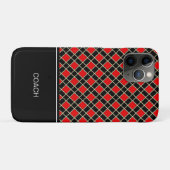 Diamantpatroon in zwart en rood Case-Mate iPhone case (Achterkant (horizontaal))