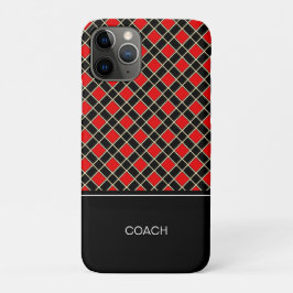 Diamantpatroon in zwart en rood Case-Mate iPhone case