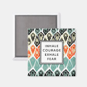 Diamantpatroon Inhaleer moed Uitademen Angst Magneet (Voorkant / Achterkant)