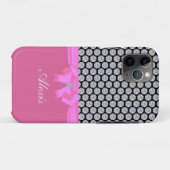 Diamantpatroon & naamkalligrafie op roos goud Case-Mate iPhone case (Achterkant (horizontaal))
