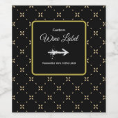 Diamantpatroon op Zwart Eigen Wijnlabel Wijn Etiket (Enkel label)